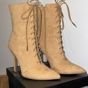 Tan Lace up Booties